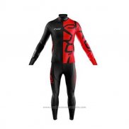 2020 Maillot Cyclisme EKOI Noir Rouge Manches Longues et Cuissard