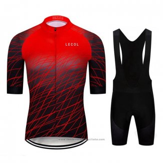 2020 Maillot Cyclisme Le Col Noir Rouge Manches Courtes et Cuissard