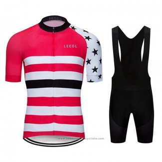 2020 Maillot Cyclisme Le Col Rose Blanc Manches Courtes et Cuissard