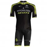 2020 Maillot Cyclisme Mitchelton-scott Noir Jaune Manches Courtes et Cuissard