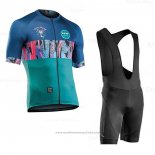 2020 Maillot Cyclisme Northwave Bleu Vert Manches Courtes et Cuissard