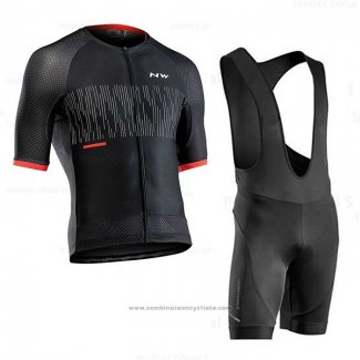 2020 Maillot Cyclisme Northwave Noir Rouge Manches Courtes et Cuissard