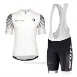 2020 Maillot Cyclisme Scott Blanc Manches Courtes et Cuissard