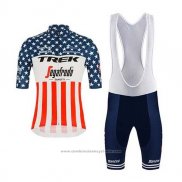 2020 Maillot Cyclisme Trek Segafredo Champion Etats-unis Manches Courtes et Cuissard