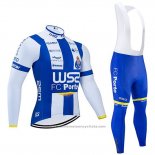 2020 Maillot Cyclisme W52 FC Porto Blanc Bleu Manches Longues et Cuissard