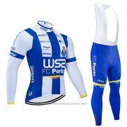 2020 Maillot Cyclisme W52 FC Porto Blanc Bleu Manches Longues et Cuissard