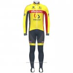 2020 Maillot Cyclisme Wallonie Bruxelles Jaune Rouge Manches Longues et Cuissard