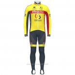 2020 Maillot Cyclisme Wallonie Bruxelles Jaune Rouge Manches Longues et Cuissard