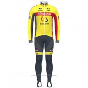 2020 Maillot Cyclisme Wallonie Bruxelles Jaune Rouge Manches Longues et Cuissard