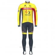 2020 Maillot Cyclisme Wallonie Bruxelles Jaune Rouge Manches Longues et Cuissard