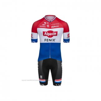 2021 Maillot Cyclisme Alpecin Fenix Champion Pays-bas Manches Courtes et Cuissard