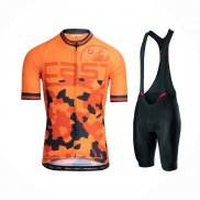 2021 Maillot Cyclisme Castelli Orange Manches Courtes et Cuissard