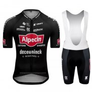 2022 Maillot Cyclisme Alpecin Deceuninck Noir Manches Courtes et Cuissard