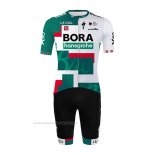 2022 Maillot Cyclisme Bora-Hansgrone Vert Blanc Manches Courtes et Cuissard