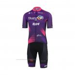 2022 Maillot Cyclisme Burgos BH Violet Fuchsia Manches Courtes et Cuissard