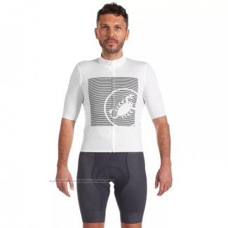 2022 Maillot Cyclisme Castelli Blanc Gris Manches Courtes et Cuissard