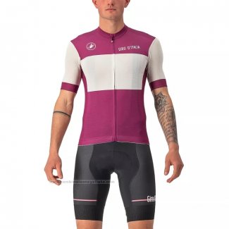 2022 Maillot Cyclisme Giro D'italie Blanc Violet Manches Courtes et Cuissard