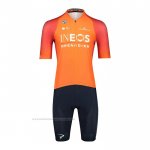 2022 Maillot Cyclisme Ineos Grenadiers Orange Manches Courtes et Cuissard