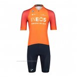 2022 Maillot Cyclisme Ineos Grenadiers Orange Manches Courtes et Cuissard