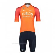 2022 Maillot Cyclisme Ineos Grenadiers Orange Manches Courtes et Cuissard