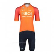 2022 Maillot Cyclisme Ineos Grenadiers Orange Manches Courtes et Cuissard