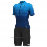 2023 Maillot Cyclisme ALE Bleu Manches Courtes Et Cuissard