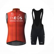 2024 Gilet Coupe-vent Ineos Grenadiers Rouge Noir et Cuissard