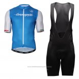 Maillot Cyclisme Campagnolo Iridio Bleu Blanc Manches Courtes et Cuissard