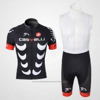 2010 Maillot Cyclisme Castelli Noir et Blanc Manches Courtes et Cuissard