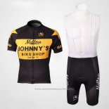 2010 Maillot Cyclisme Johnnys Jaune et Noir Manches Courtes et Cuissard