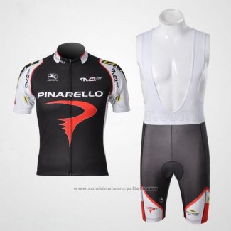 2010 Maillot Cyclisme Pinarello Noir et Rouge Manches Courtes et Cuissard