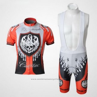 2010 Maillot Cyclisme Rock Racing Rouge et Bleu Clair Manches Courtes et Cuissard