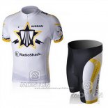 2010 Maillot Cyclisme Trek Blanc et Jaune Manches Courtes et Cuissard