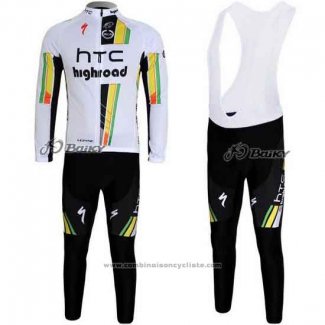 2011 Maillot Cyclisme HTC Highroad Blanc Manches Longues et Cuissard