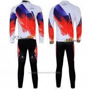 2012 Maillot Cyclisme Nalini Rouge et Blanc Manches Longues et Cuissard