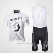 2012 Maillot Cyclisme Scott Blanc et Gris Manches Courtes et Cuissard