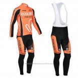 2013 Maillot Cyclisme Euskalte Orange Manches Longues et Cuissard