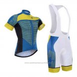 2015 Maillot Cyclisme Hincapie Bleu et Jaune Manches Courtes et Cuissard