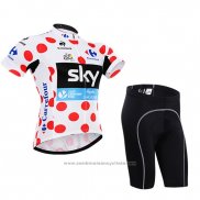 2015 Maillot Cyclisme Sky Lider Blanc et Rouge Manches Courtes et Cuissard