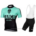 2016 Maillot Cyclisme Bianchi Vert Manches Courtes et Cuissard
