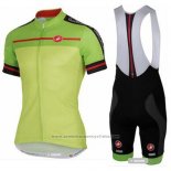 2016 Maillot Cyclisme Castelli Jaune et Vert Manches Courtes et Cuissard