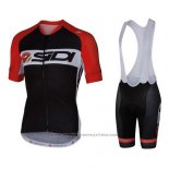 2016 Maillot Cyclisme Castelli SIDI Noir et Rouge Manches Courtes et Cuissard