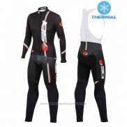 2016 Maillot Cyclisme Femme Castelli Profond Noir Manches Longues et Cuissard