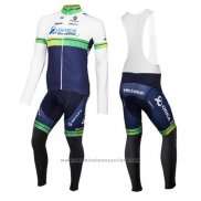 2016 Maillot Cyclisme Orica GreenEDGE Blanc et Bleu Manches Longues et Cuissard