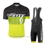 2016 Maillot Cyclisme Scott Jaune et Noir Manches Courtes et Cuissard