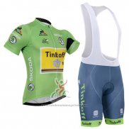 2016 Maillot Cyclisme Tinkoff Lider Vert et Noir Manches Courtes et Cuissard