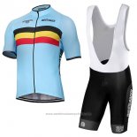 2017 Maillot Cyclisme Belgique Azur Manches Courtes et Cuissard