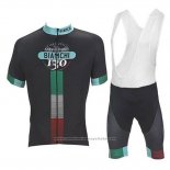 2017 Maillot Cyclisme Bianchi Noir Manches Courtes et Cuissard