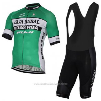 2017 Maillot Cyclisme Caja Rural Vert Manches Courtes et Cuissard