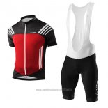 2017 Maillot Cyclisme Loffler Noir et Rouge Manches Courtes et Cuissard